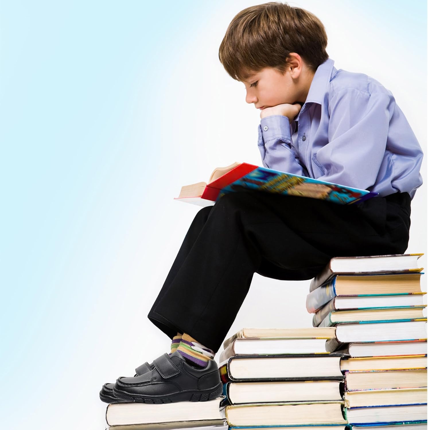 Apakowa Boys Oxford School Uniform Loafer Shoes Adjustable Strap Comfort Dress Shoes (Toddler/Little Kid/Big Kid) - Image 5