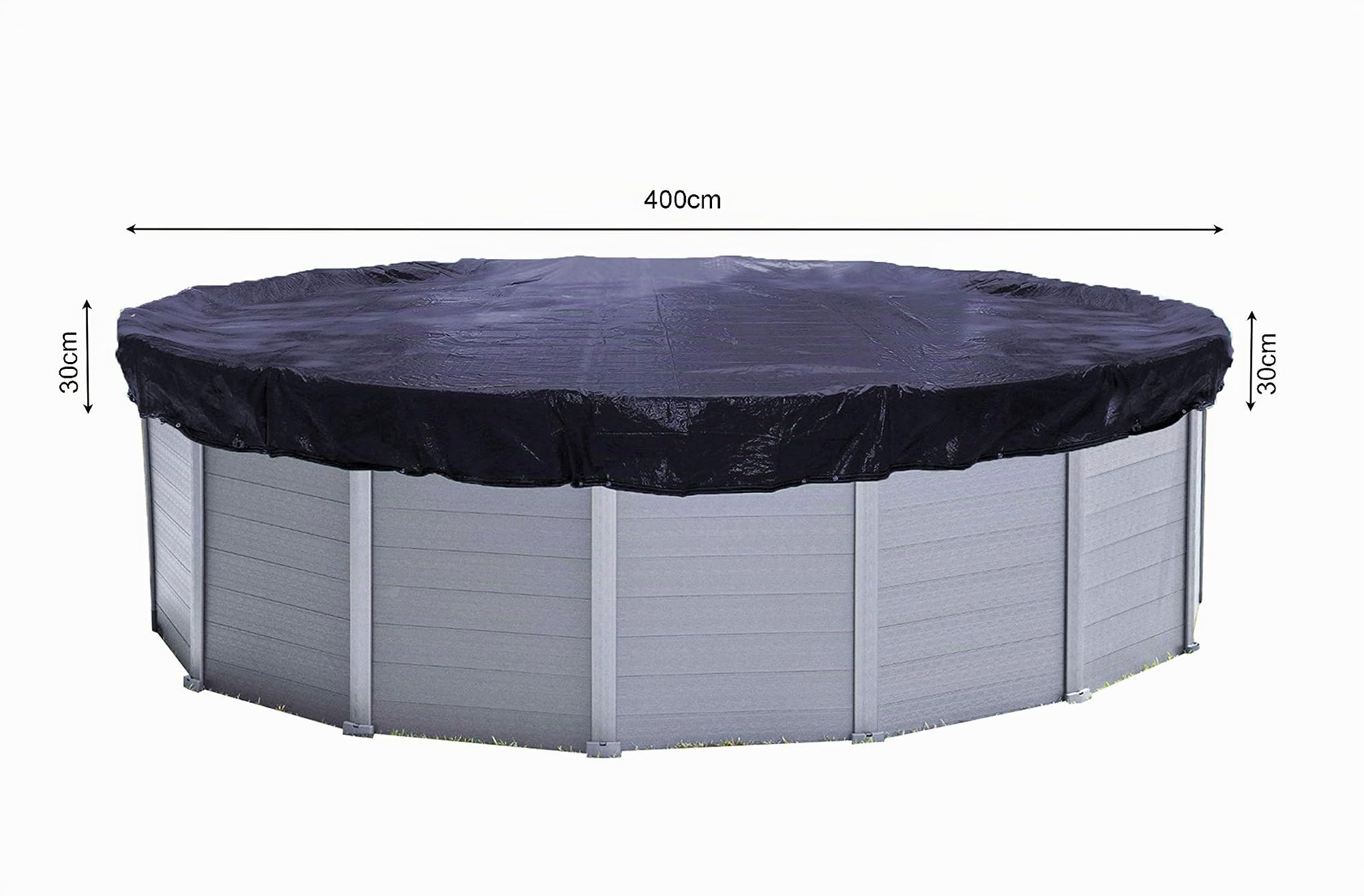 QUICK STAR Solare Copertura invernale per piscina Rotonda 200g / m² per dimensioni piscina 366-400 cm Dimensioni tela cerata ø 460 cm Nero