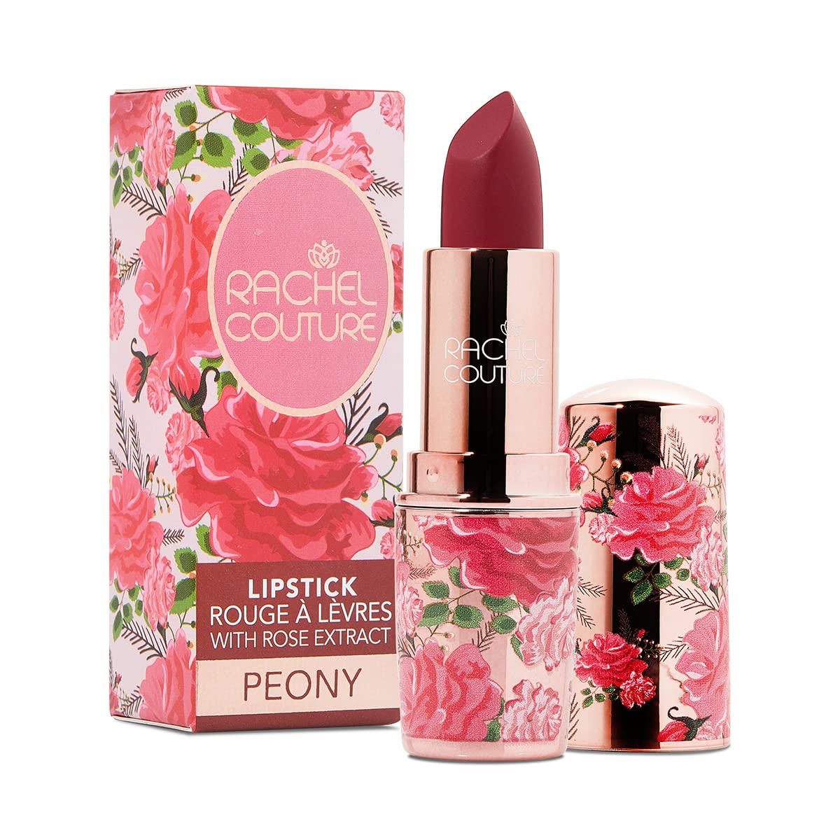 Rachel CoutureMatte Lipstick with High Impact Color | Vegan & Cruelty Free | Infused with Rose Extract - 0.12 Oz - Peony