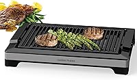 Electric Indoor Grill, 1600W Smokeless Style BBQ Grill with Water-Filled Drip Tray, 15-Inch Nonstick Grate for Steaks & Korean BBQ, Rapid Heating for Searing
