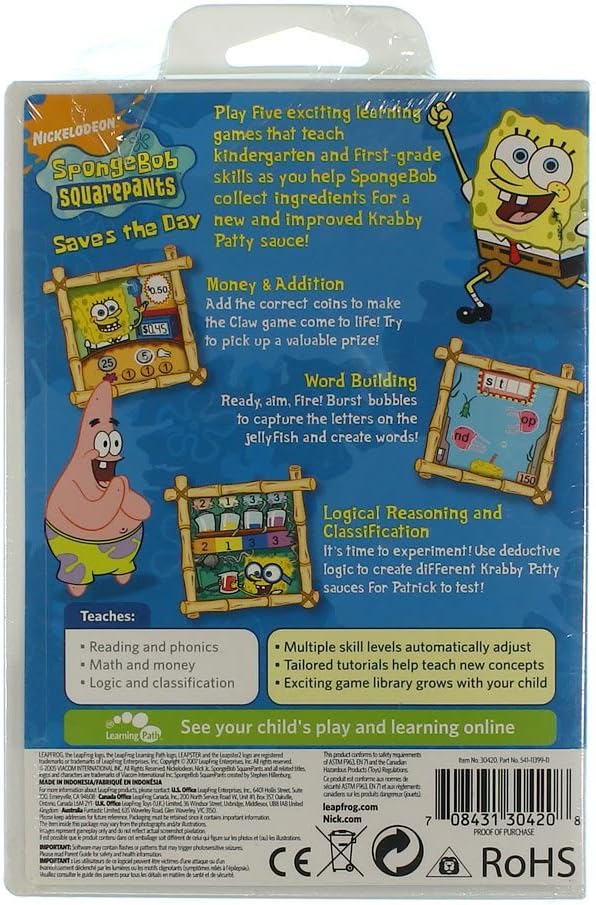 LeapFrog Leapster Learning Game SpongeBob SquarePants Saves the Day