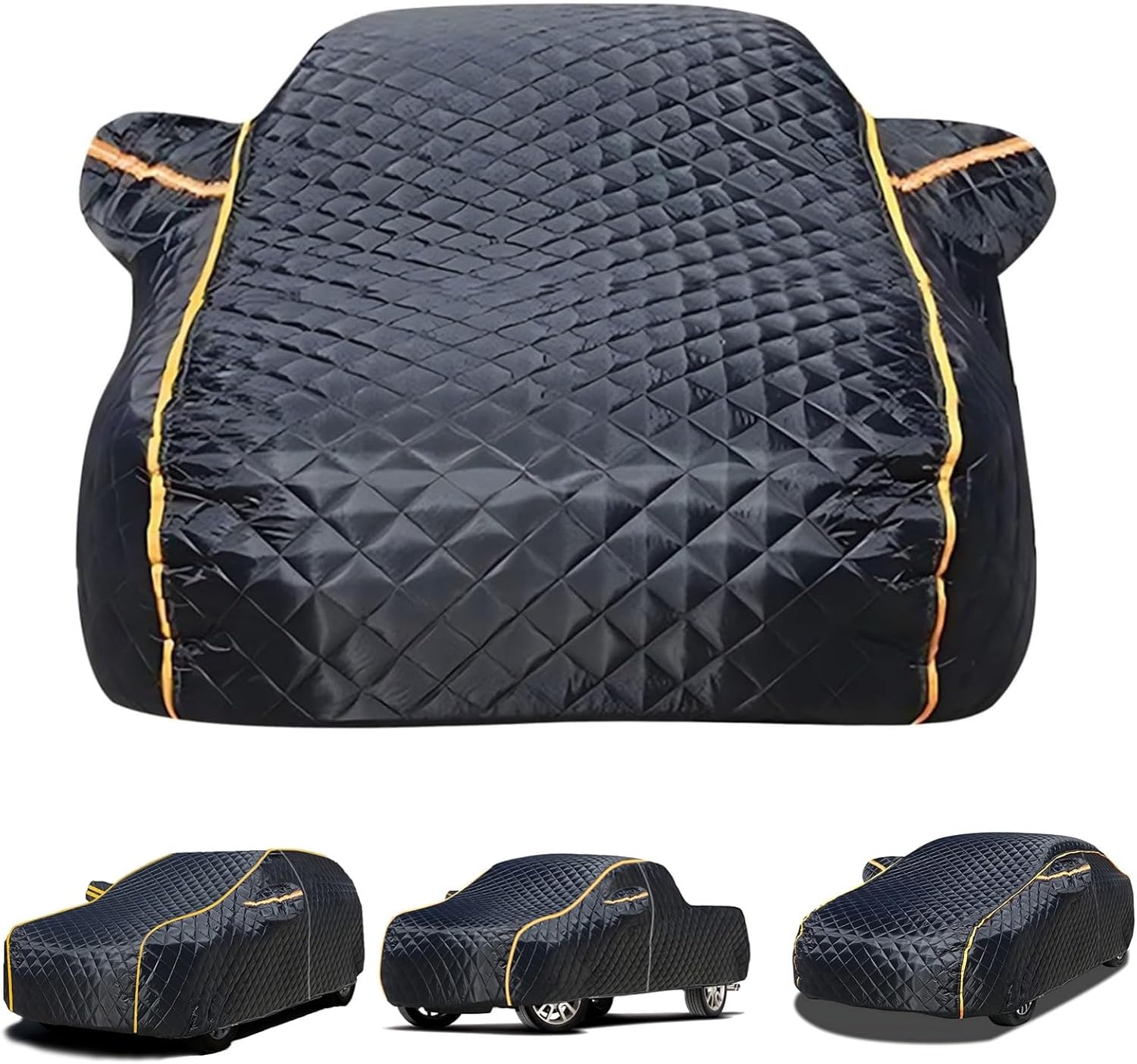 Hail Protector Truck Cover for Toyota Tacoma Double Cab Long (2023-2025),Hail Blanket for Truck,Heavy Duty 5 Layers Thicken Hail-Padded Car Cover All-Weather,Easy Installation(Black)