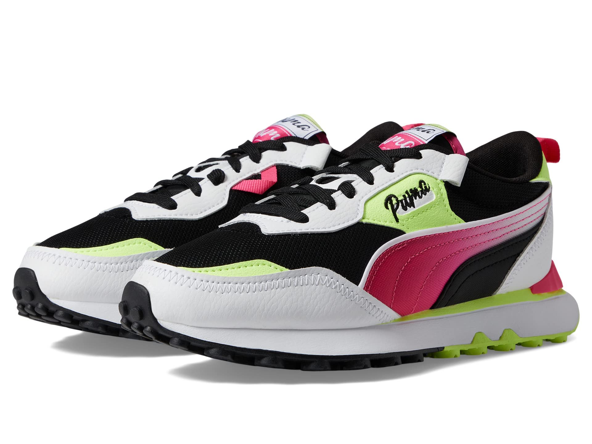 PUMA Rider Future Vintage Limitless (Big Kid) Puma Black/Puma White/Glowing Pink 5.5 Big Kid M