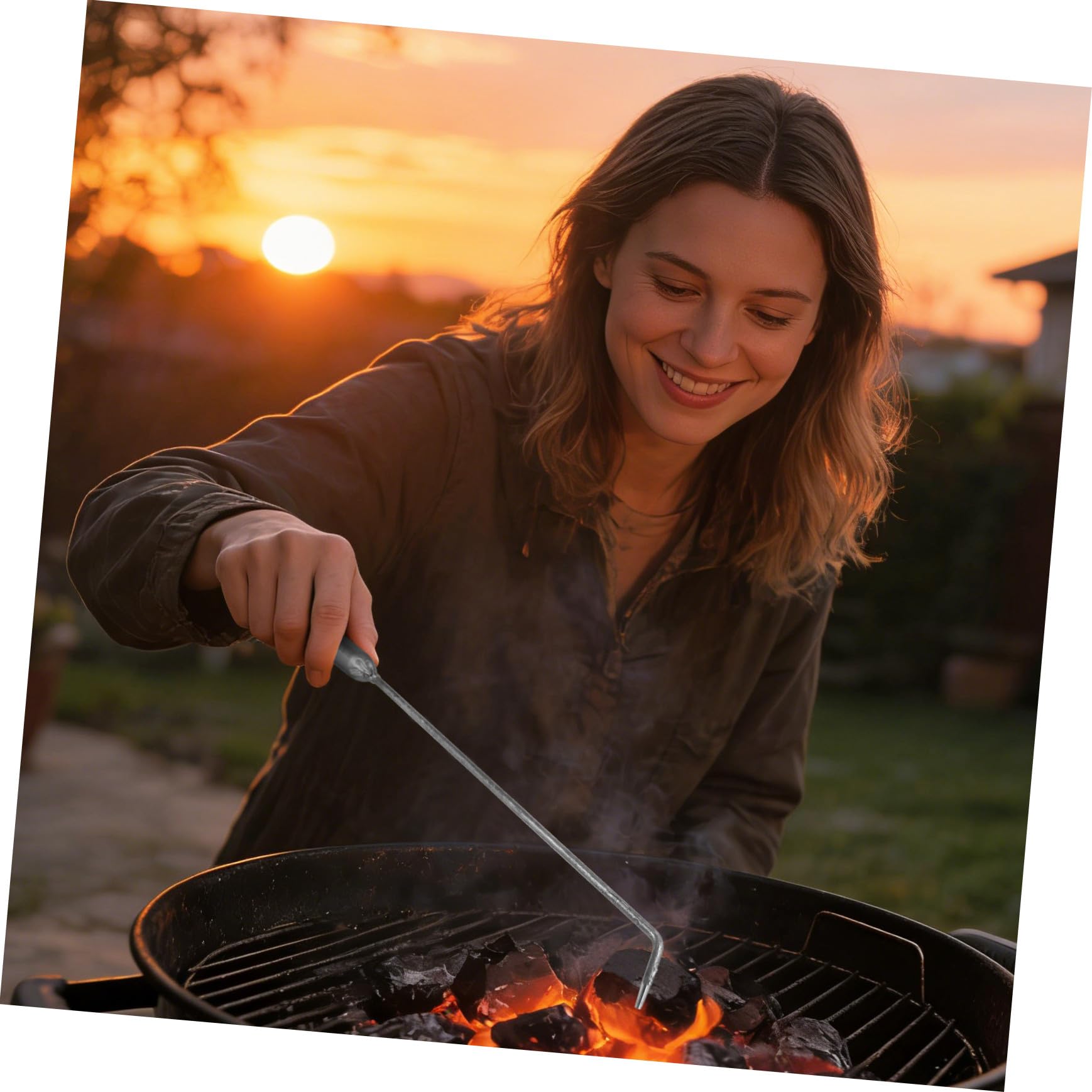 Eisen Schürhaken Für Feuerstelle Langer Griff Stabil Und Komfortabel Vielseitig Einsetzbar Für Grill Und Kamin Werkzeug Für BBQ Und Kaminzubehör
