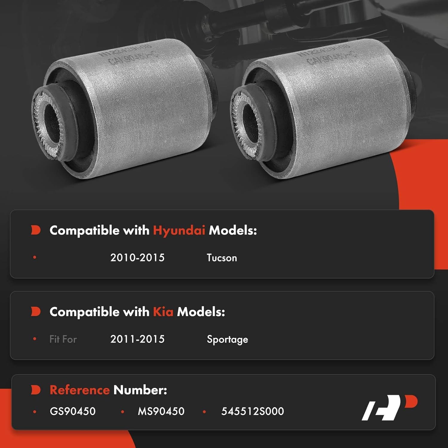 A-Premium 2 x Front Forward Control Arm Bushing Kit, Compatible with Kia Sportage 2011-2015 & Hyundai Tucson 2010-2015