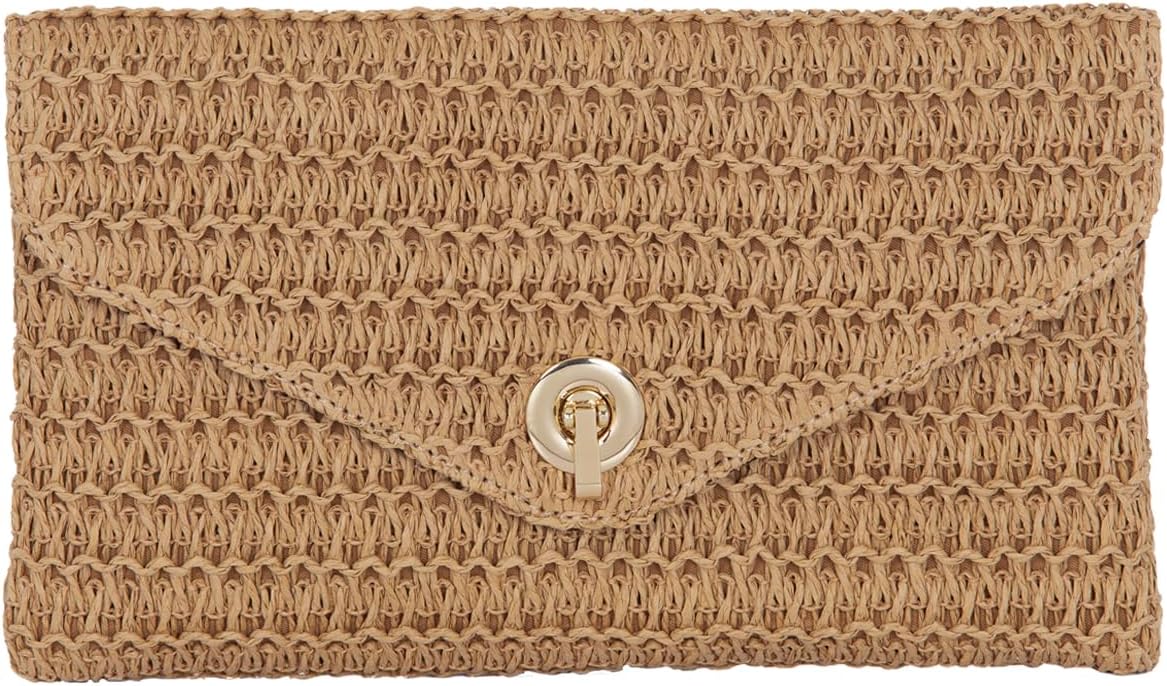 JNB Natural Straw Clutch