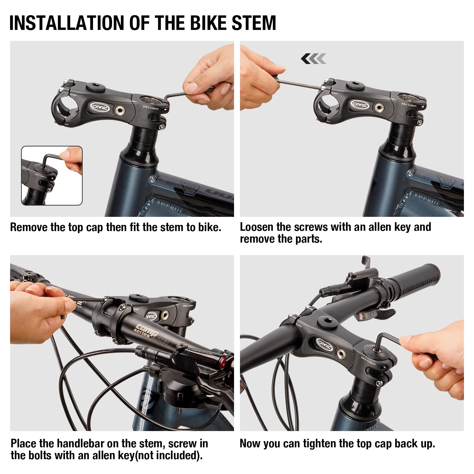 Amazon.co.jp: CXWXC サスペンションバイクステム - 100/135mm 自転車