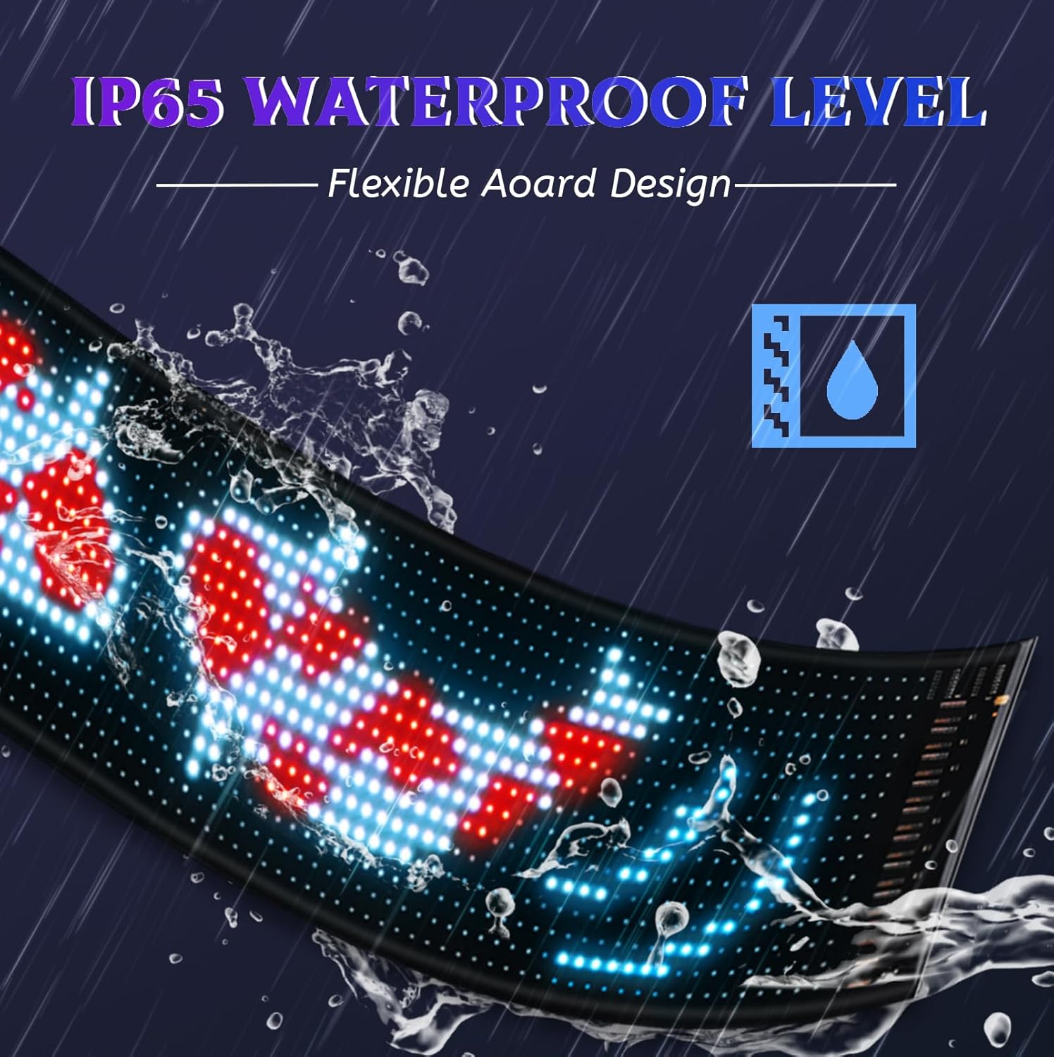 Programmable Flexible LED Display Panel - Bluetooth & USB Control, DIY Scrolling Digital Sign for Stores/Bars/Home Decor, USB 5V Powered (27''x5'') - Image 6