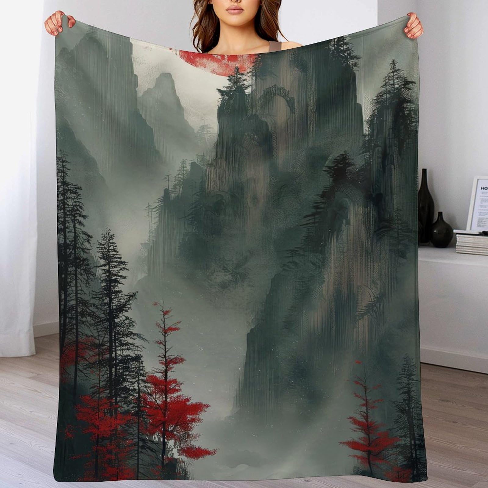 Amazon.com: JHION Mountain Forest Flannel Fleece Blanket