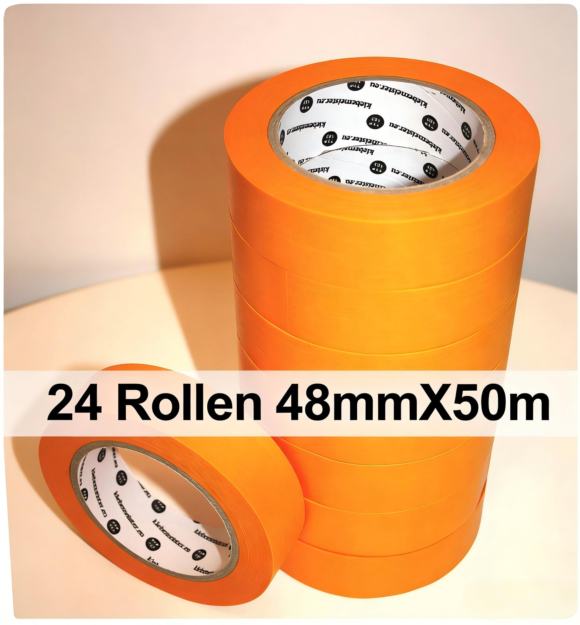 Goldband Malerkrepp Kreppband 24xRollen 48mm x 50m, Profi Malerband Abdeckband, Selbstklebend Gold Washi Tape Klebeband Malertape (24, 48MM*50M)