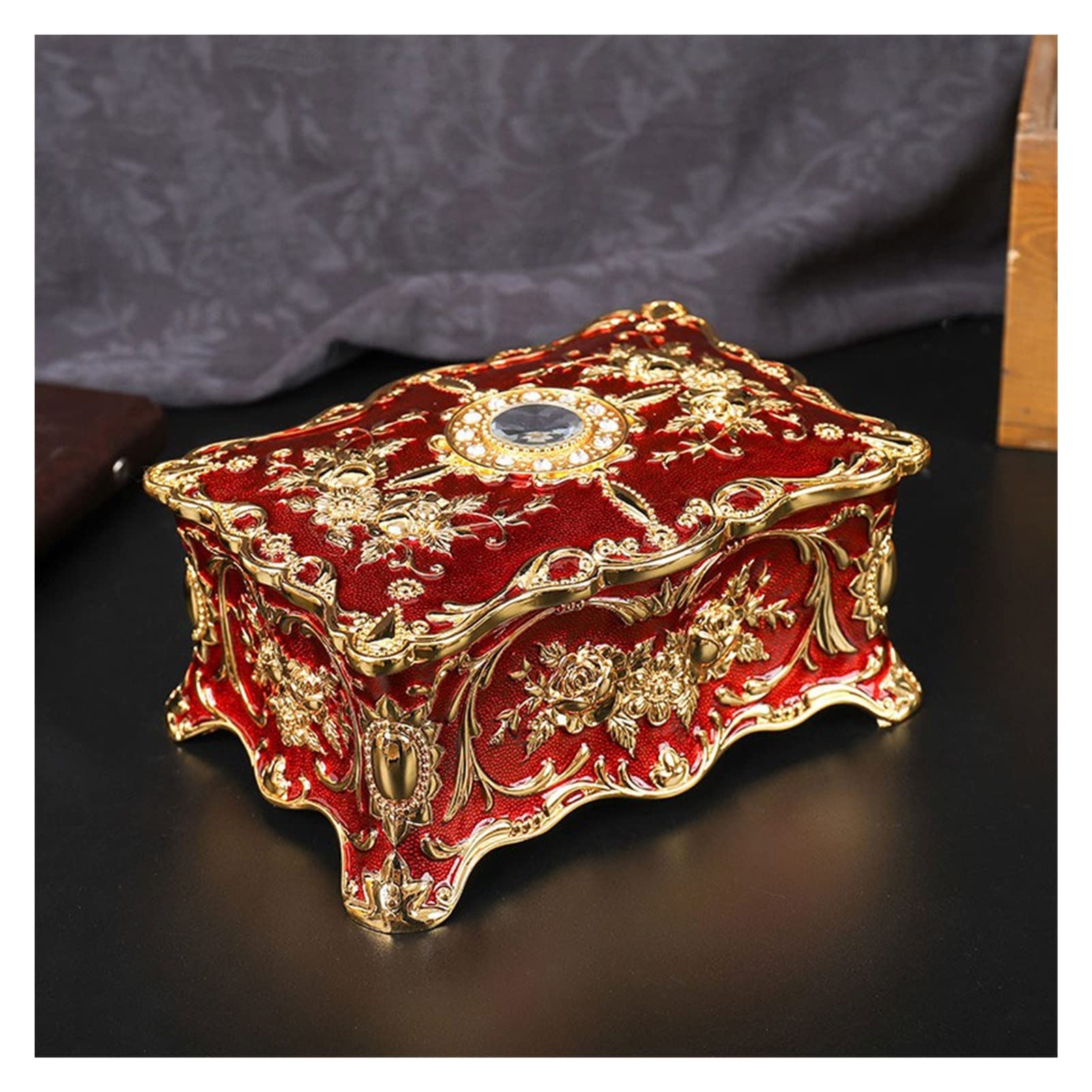 Boîtes à bijoux rectangulaires vintage métal, le cadeau idéal pour collectionneuse