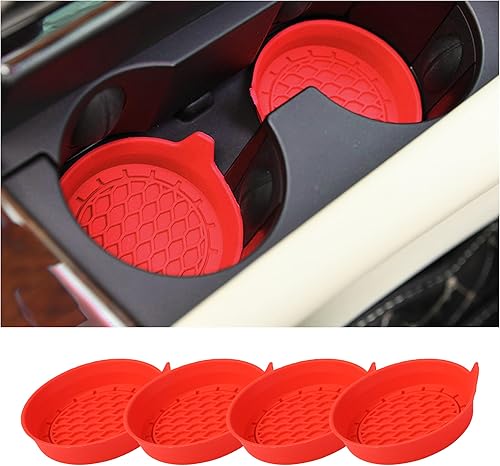 Miniatura 8 de 4 piezas posavasos para portavasos de automóvil, almohadillas de inserción de silicona antideslizantes para portavasos de vehículo, alfombrillas