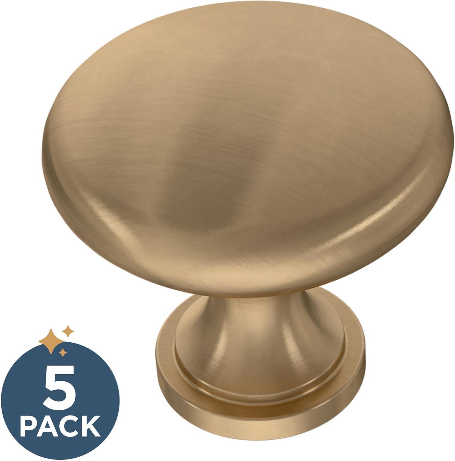 Franklin Brass Mushroom (5-Pack) Cabinet Knobs Champagne Bronze Drawer Knobs Kitchen Cabinet Knobs for Dresser Drawers Pulls and Knobs 1-3/16" Closet Door Knobs P42354Z-CZA-B