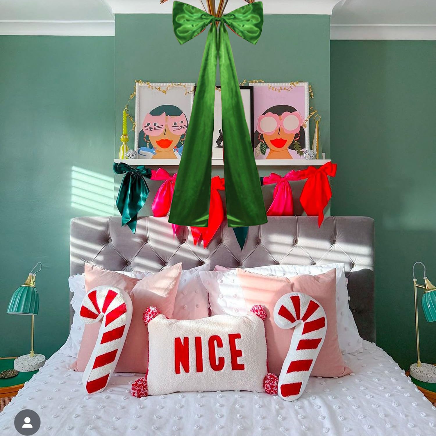 Lazo grande para árbol de Navidad, lazo de satén extra grande con cola larga, enormes lazos de boda, lazos decorativos para árbol de Navidad, 30 x 60 cm, blanco, 4 unidades