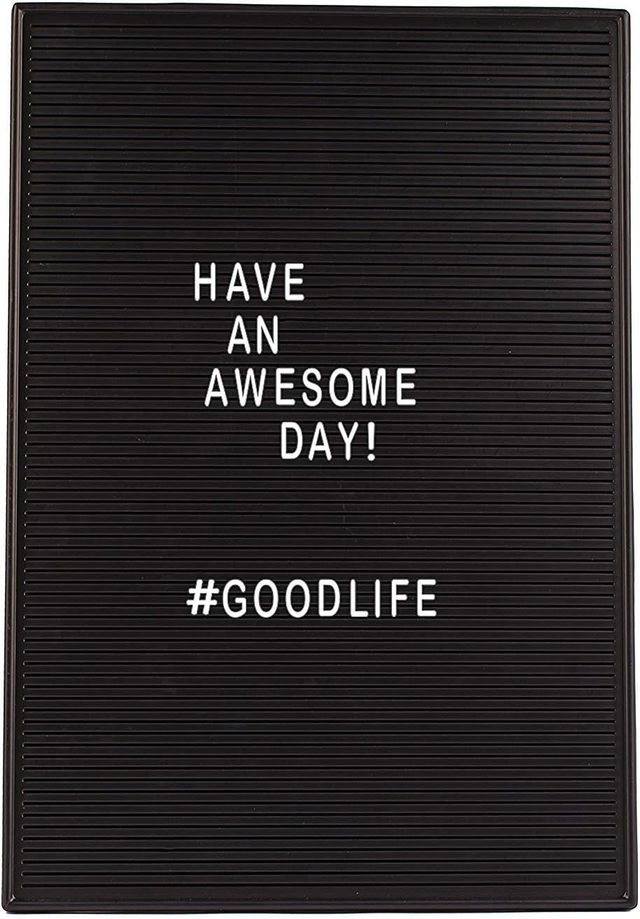 Dresz Black Letter Board with Mounting Hooks, 12.2 x 18.1 x 0.5 inch, 267 White Letters Numbers & Symbols, Retro Design