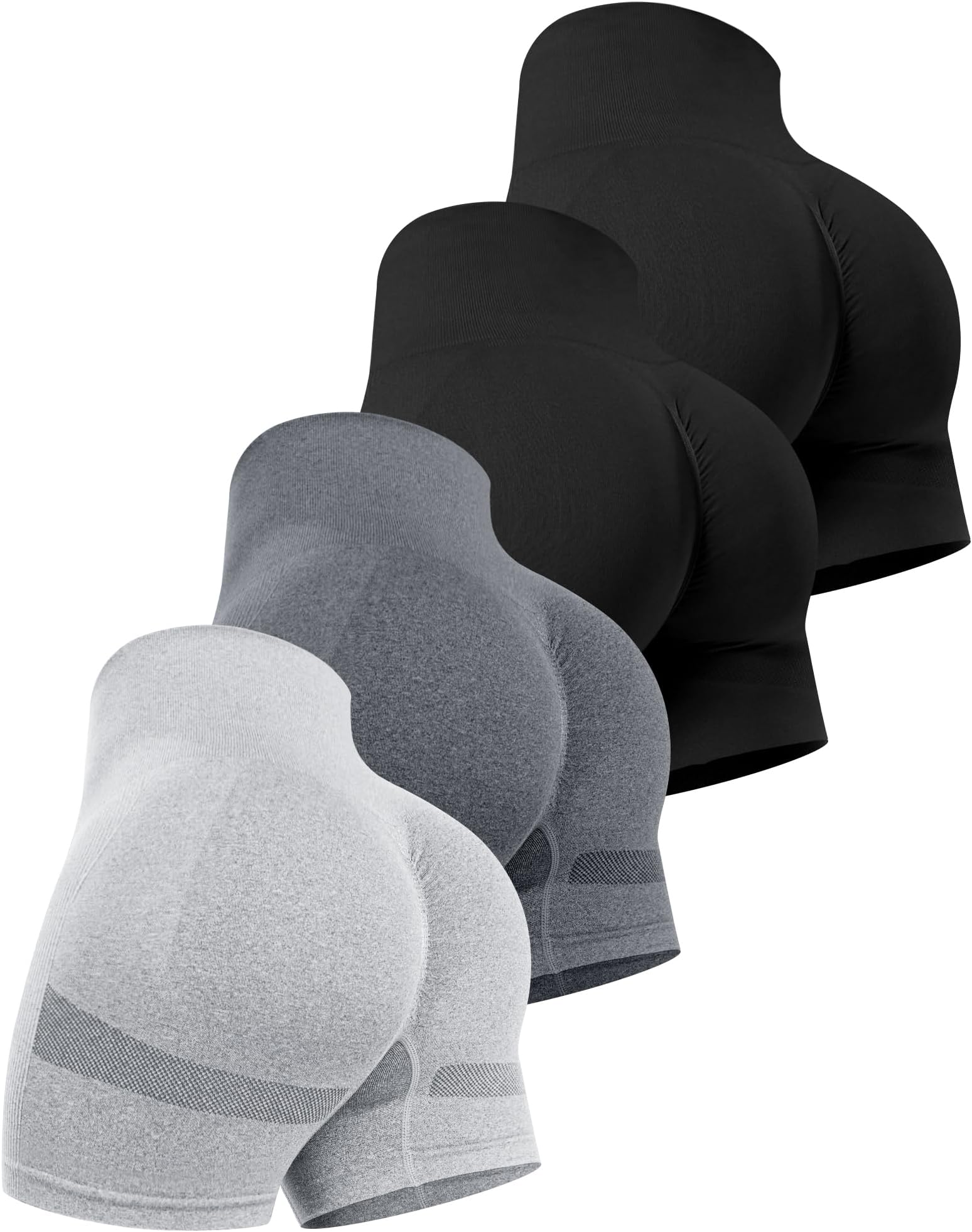 Workout Shorts Sets for Women, High Waisted Gym Butt Lifting Scrunch Butt Seamless Shorts