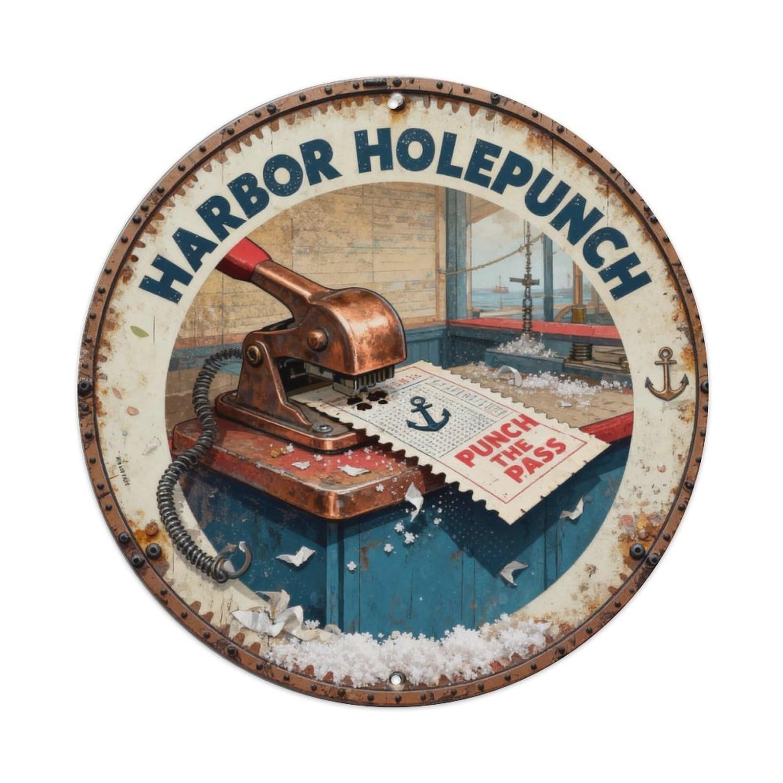 Harbor Holepunch Sign Metal Tin Sign Plaque