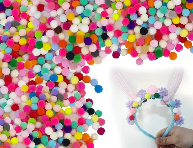 Pluche Ballen: 200 Multicoloured Mini Felt Balls for Creative Crafts (20mm)