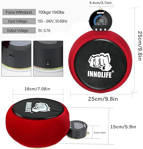Miniatura 10 de Innolife Boxing Force Measurement Device,Professional Boxing Dynamometer with Punching Pad for Boxing Enthusiast-Force Withstand 1543 Lbs
