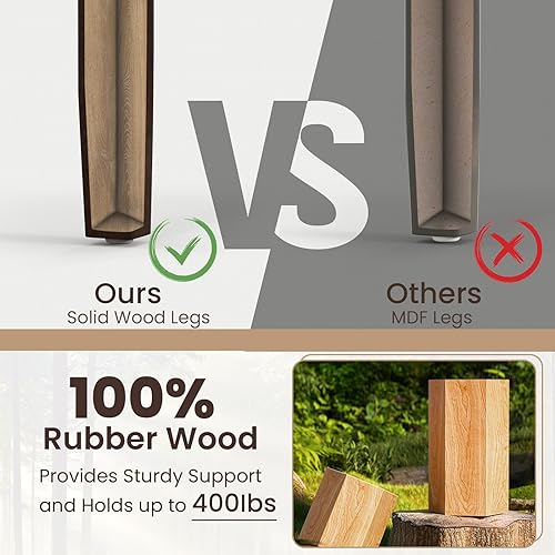 Miniatura 5 de NAFORT Juego de 6 sillas de comedor de madera maciza, sillas de restaurante de nogal con carga máxima de 400 libras, sillas de comedor con respaldo