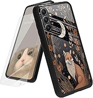 Vista 97 de Funda para Samsung Galaxy A12 5G con protector de pantalla, parte trasera de vidrio templado + TPU de silicona suave que absorbe los golpes