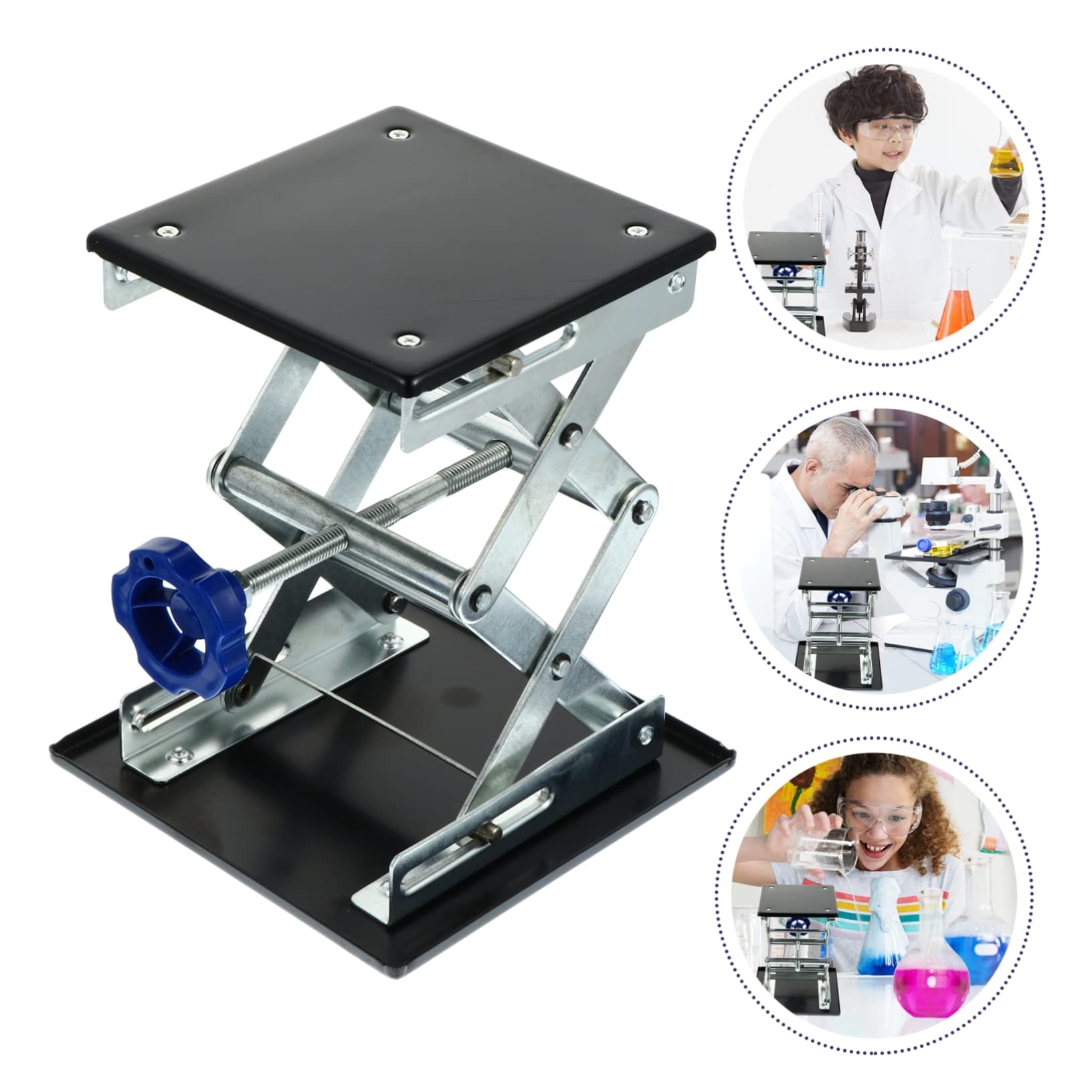 MUCKLILY 180x180mm Stainless Steel Lift Table Bracket Compact Lightweight for Various Experiments