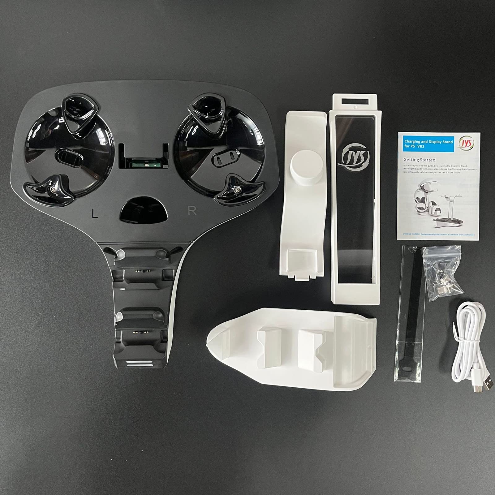 per PSVR2 dock di ricarica con supporto per auricolari, supporto per stazione di ricarica per controller PSVR2 e PS5, 4 controller stazione di ricarica con indicatore