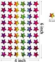 Vista 4 de Lrogoe 1620 calcomanías holográficas de estrellas pequeñas de arcoíris para recompensas infantiles, tabla de comportamiento, planificador
