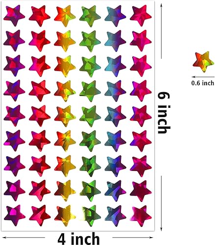 Miniatura 4 de Lrogoe 1620 calcomanías holográficas de estrellas pequeñas de arcoíris para recompensas infantiles, tabla de comportamiento, planificador