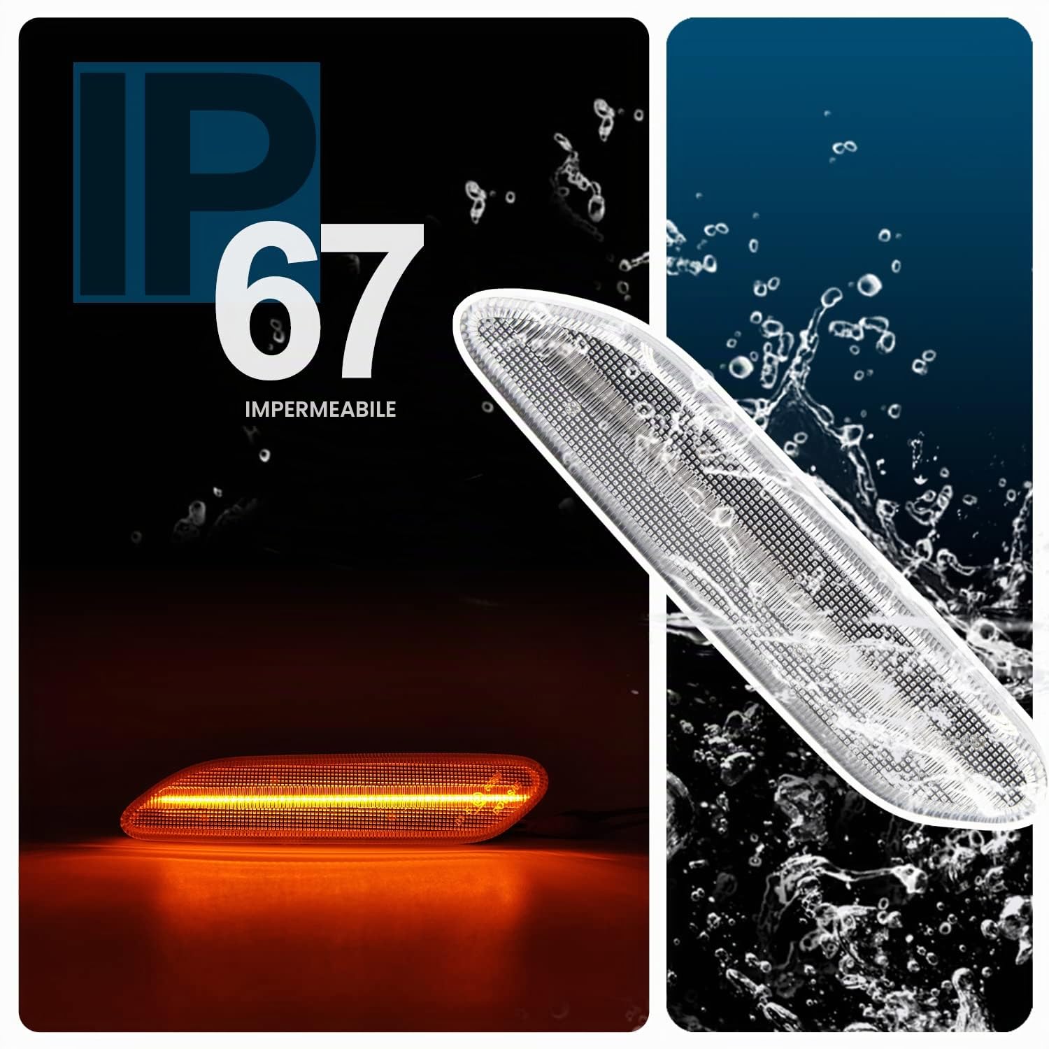Canbus - Indicatore laterale a LED per Mini Cooper R60 Countryman R61 Paceman 2012-2017, anteriore ambra trasparente, indicatore di direzione laterale