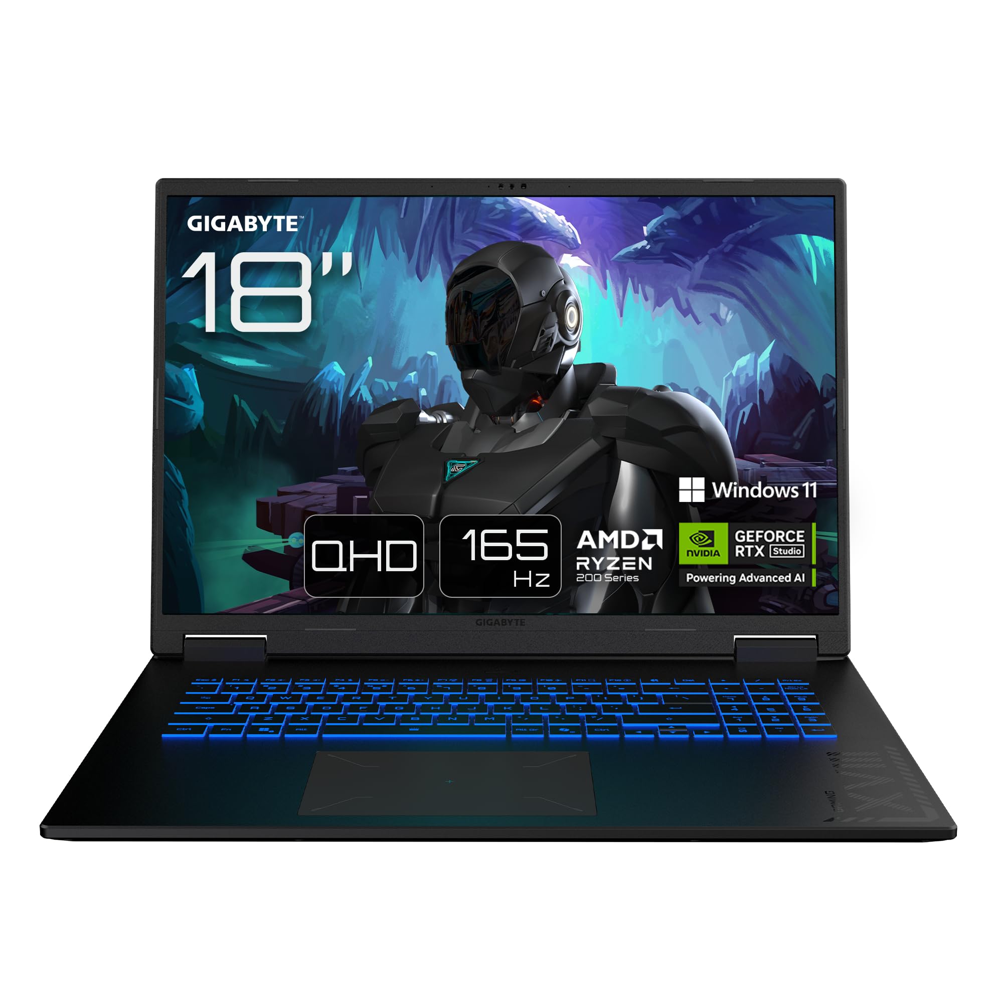 GIGABYTE Gaming A18 Ordinateur Portable - 18“, 165Hz WQXGA, AMD Ryzen 7 260, RTX 5060, 32Go DDR5 5600MHz, SSD Gen4 1To, Windows 11 Home, Garantie 2 Ans, Dolby Atmos, Gaming A18 3VHK3FRC64SH