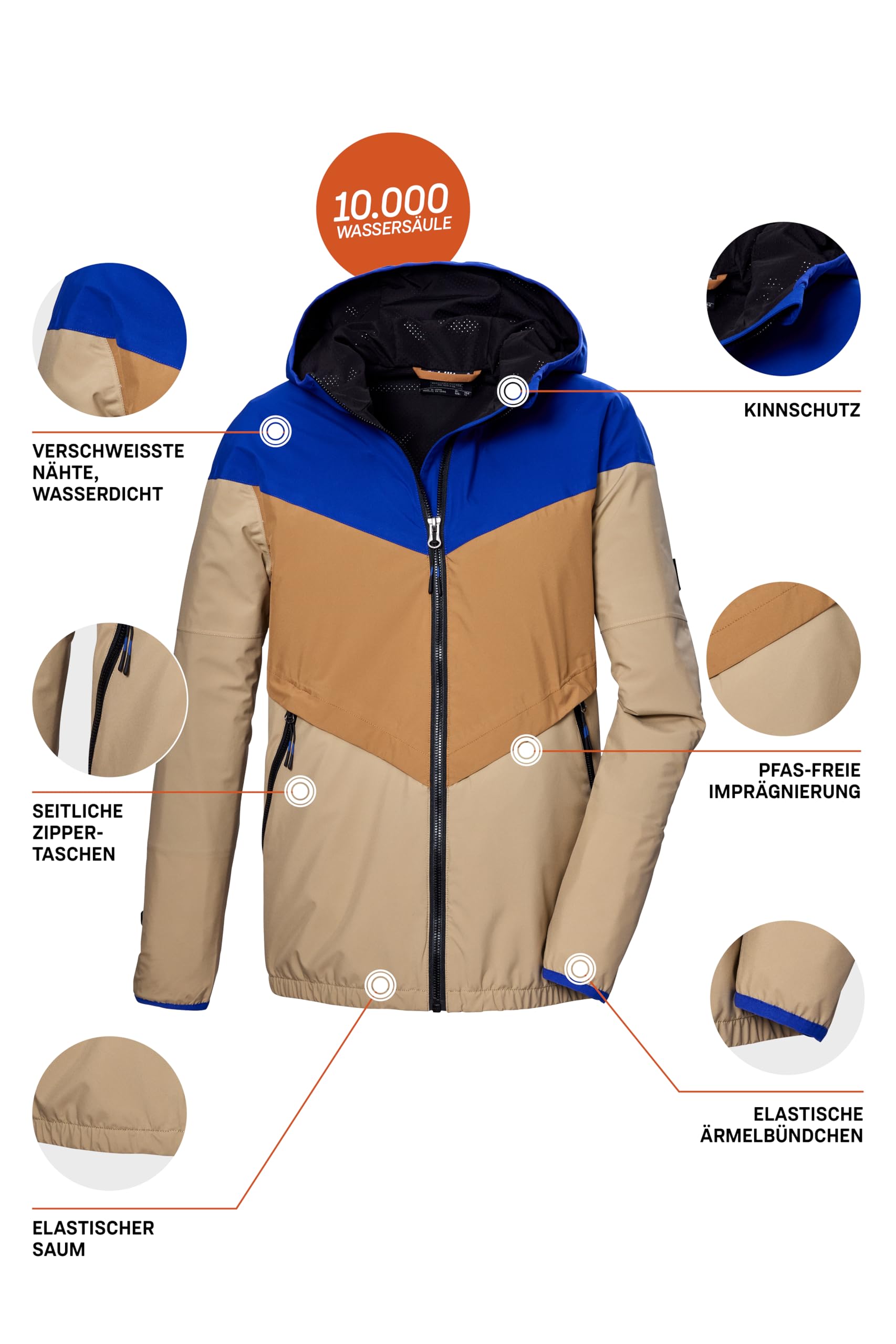 Killtec Kos 93 Bys Jckt Chaqueta funcional/chaqueta impermeable con capucha Niños