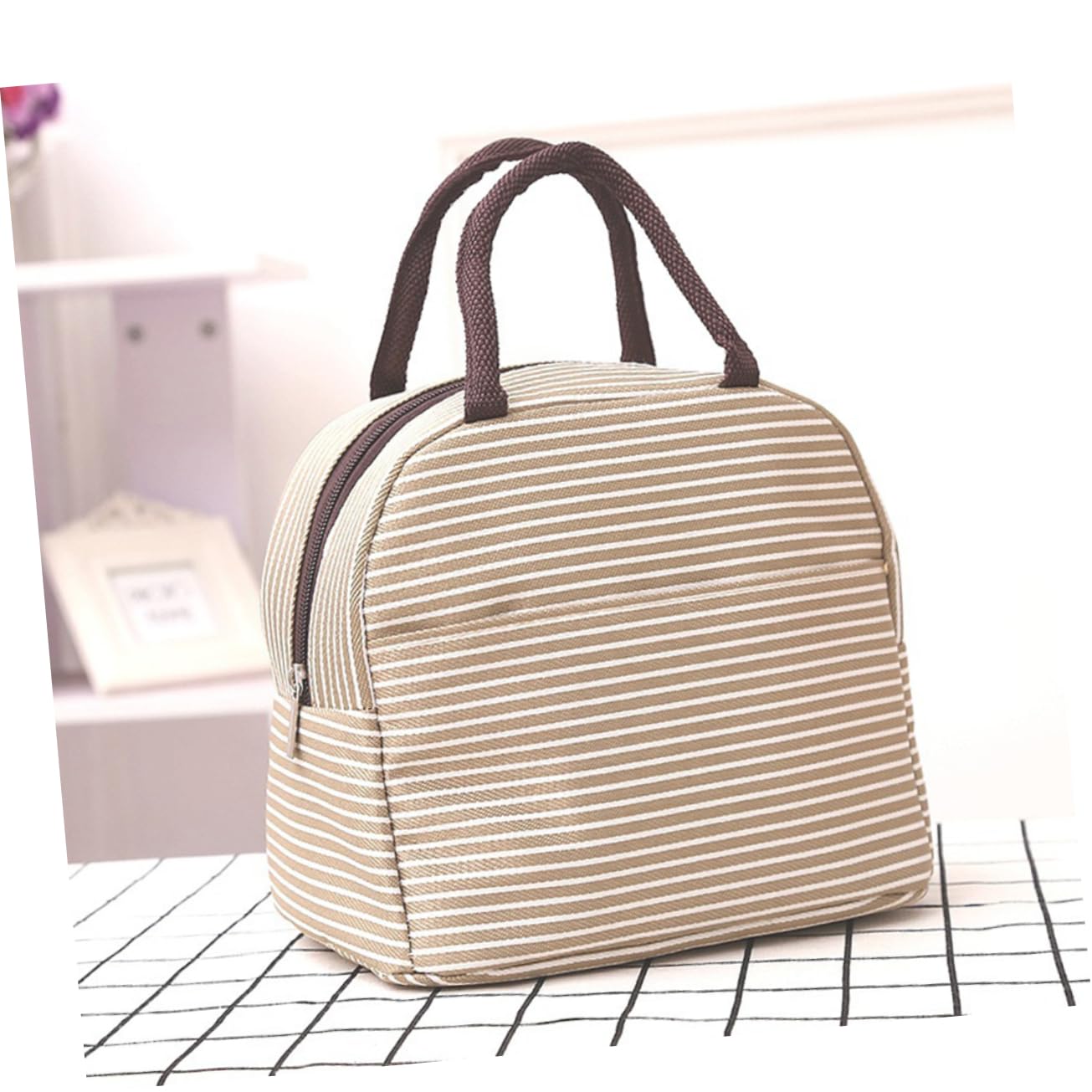 MAGICLULU 2 Piezas Bolsa De Enfriamiento Bolso Bolsa De Aluminio y Algodón Perlado Bolsa De Almuerzo Beige