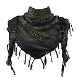 Explore Land Cotton Shemagh Keffiyeh Tactical Desert Scarf Neck Head Wrap with Tassel for Men Women