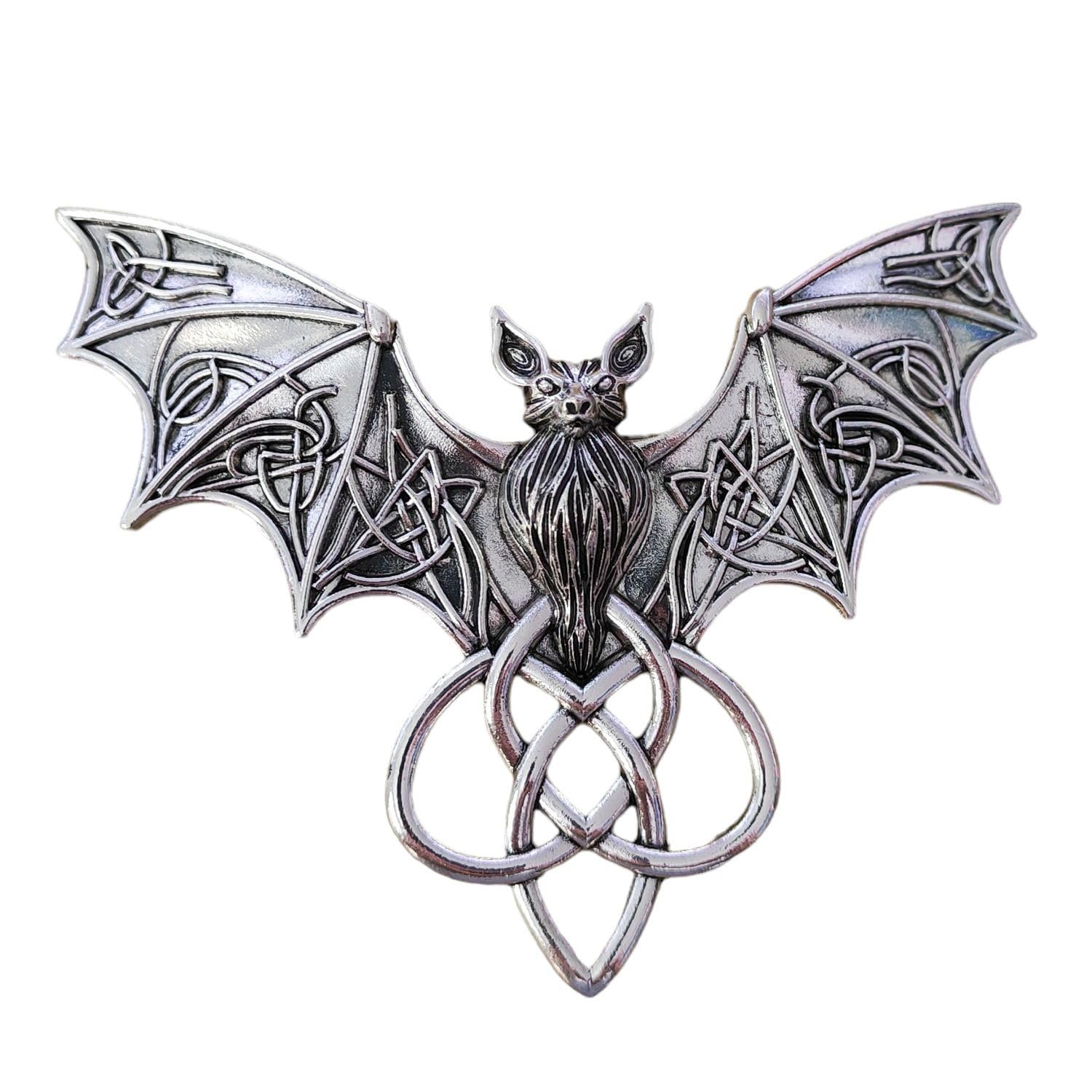 Vintage Celtic Bat Flower Hair Clips - Large Metal Medieval Style Barrettes for Women (): bat & celtic style 1