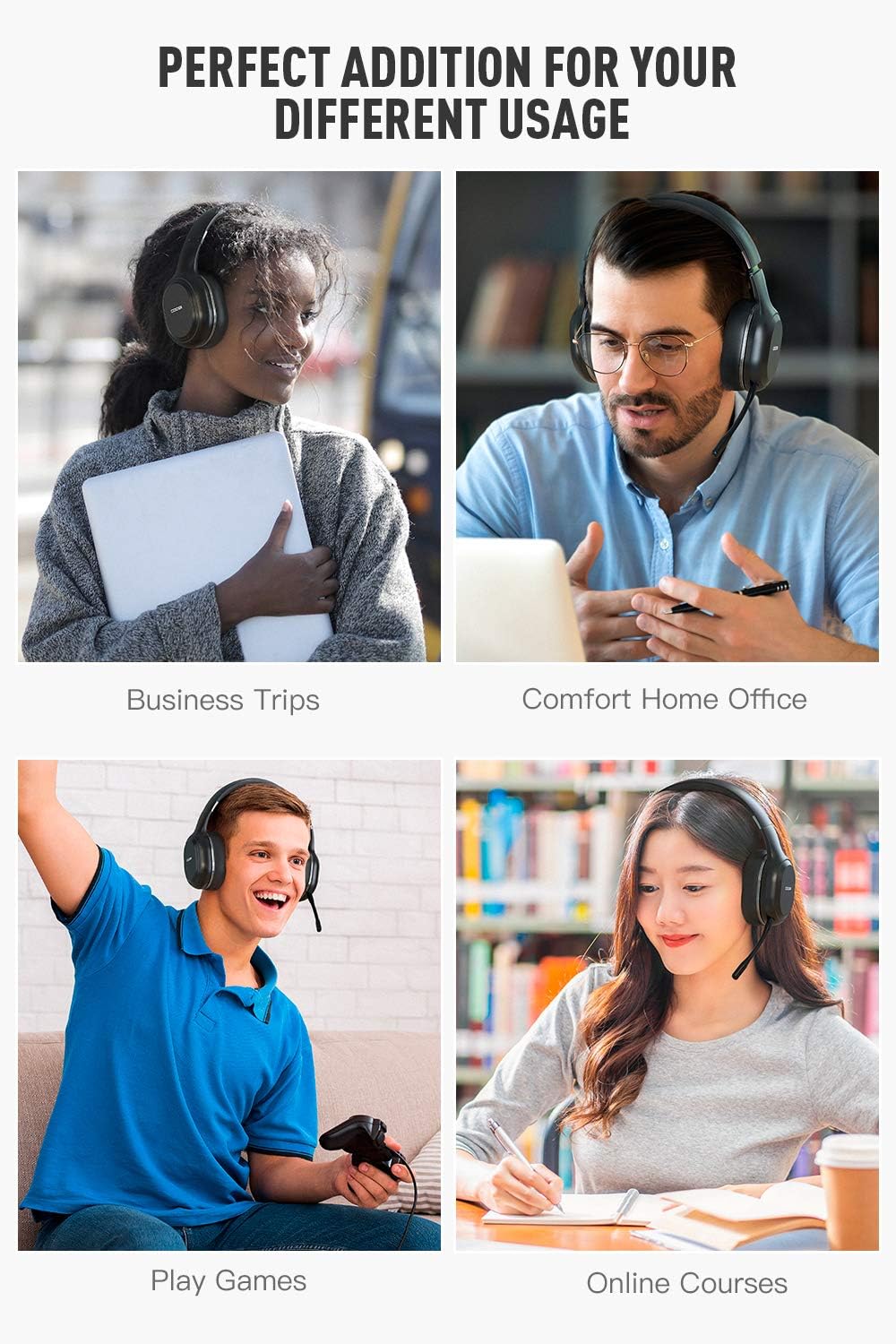 One-Day Sale: Up to 60% Off COOSII P80C Bluetooth Headphones Wireless with Dual Microphone for Home Office Online Class, Over Ear Soft Ear Cups Stereo Headsets, 40H Playtime for Laptop Chromebook Cellphone Skype Zoom Calls Best Deal 🛒 COOSII P80C Bluetooth Headphones Wireless with Dual Microphone for Home Office Online Class, Over Ear Soft Ear Cups Stereo Headsets, 40H Playtime for Laptop Chromebook Cellphone Skype Zoom Calls