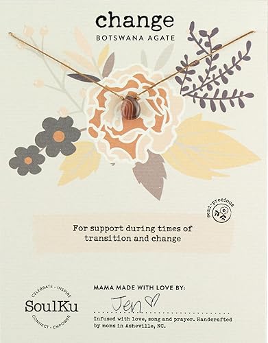 SoulKu Handcrafted Necklace, Empowerment Jewelry With Healing Crystal, Inspirational Jewelry For Women, Mom & Sister Gifts, 2" Extender With Lobster