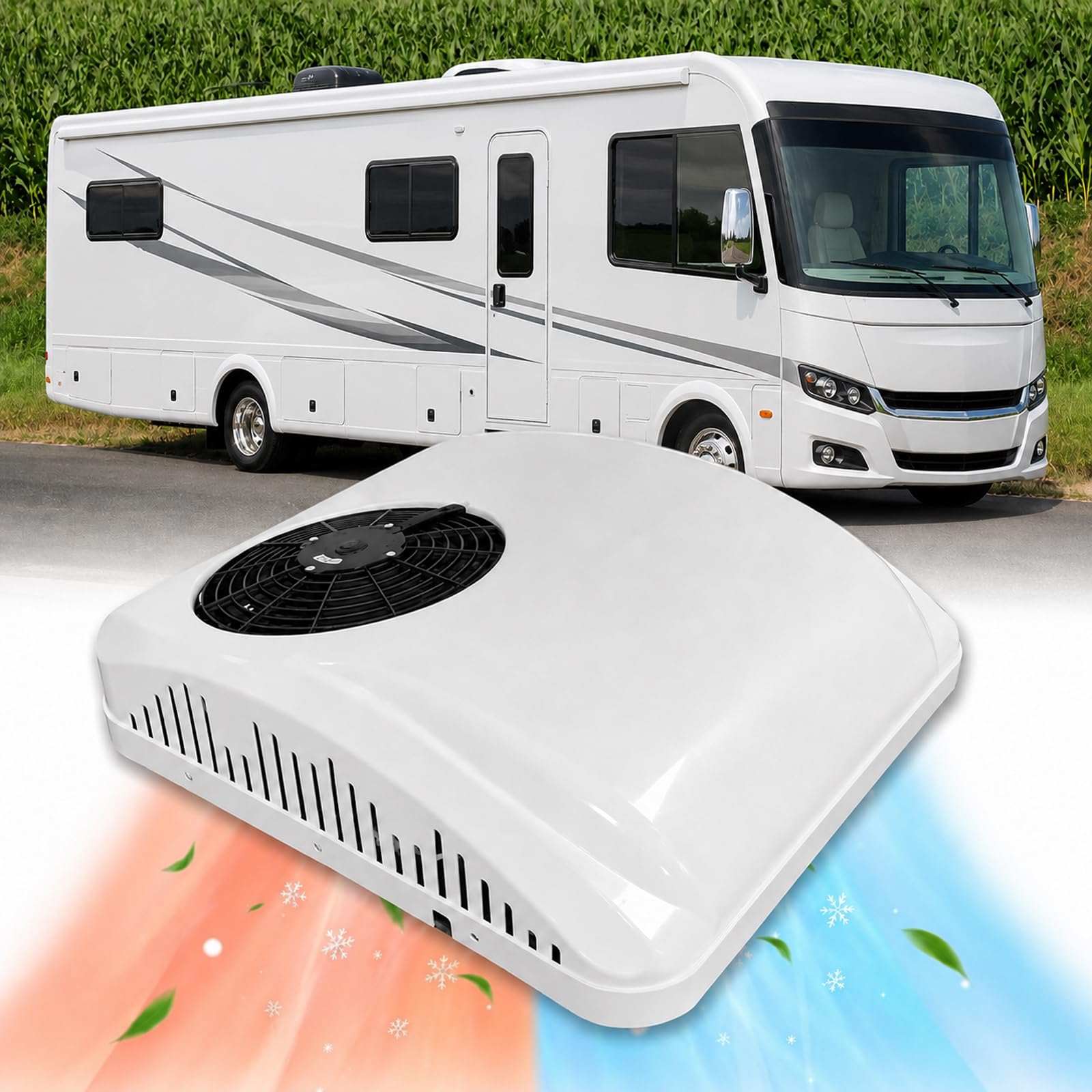 10000 Btu Rv Rooftop Air Conditioner, Car Electric Rv Rooftop Air Conditioner, Heating & Cooling, Ultra-quiet 12 Volt Dc Ac Unit With Inverter Compressor For Rvs, Motorhomes, Campers, Campervans