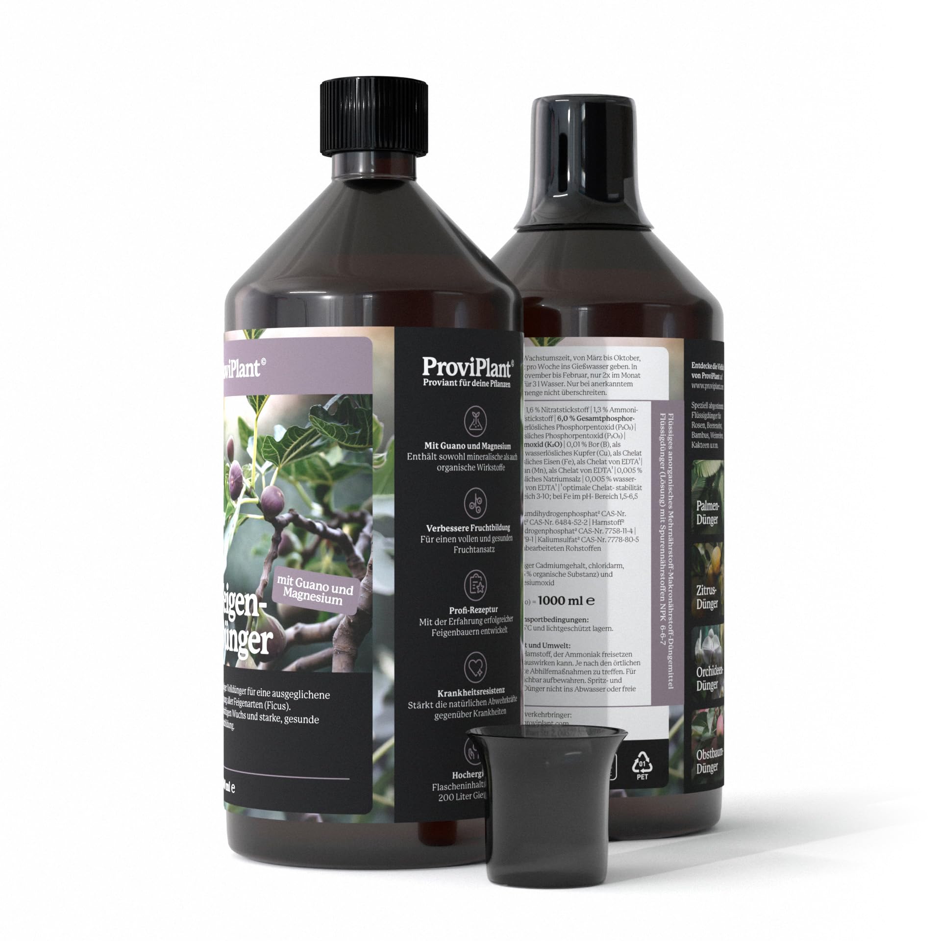 Fichi fertilizzante – 1 litro di fertilizzante speciale specie di fichi (Ficus) ed erbe per interni ed esterni di qualità professionale – Alta efficienza – 200 litri di acqua – Made in