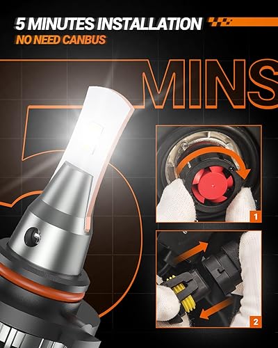 Miniatura 4 de SEALIGHT Bombillas LED L2 9006, bombillas LED 9006 de 24000 lúmenes, 800% de brillo, súper enfocadas 9006 Lo Hi Beam con ventilador, reemplazo