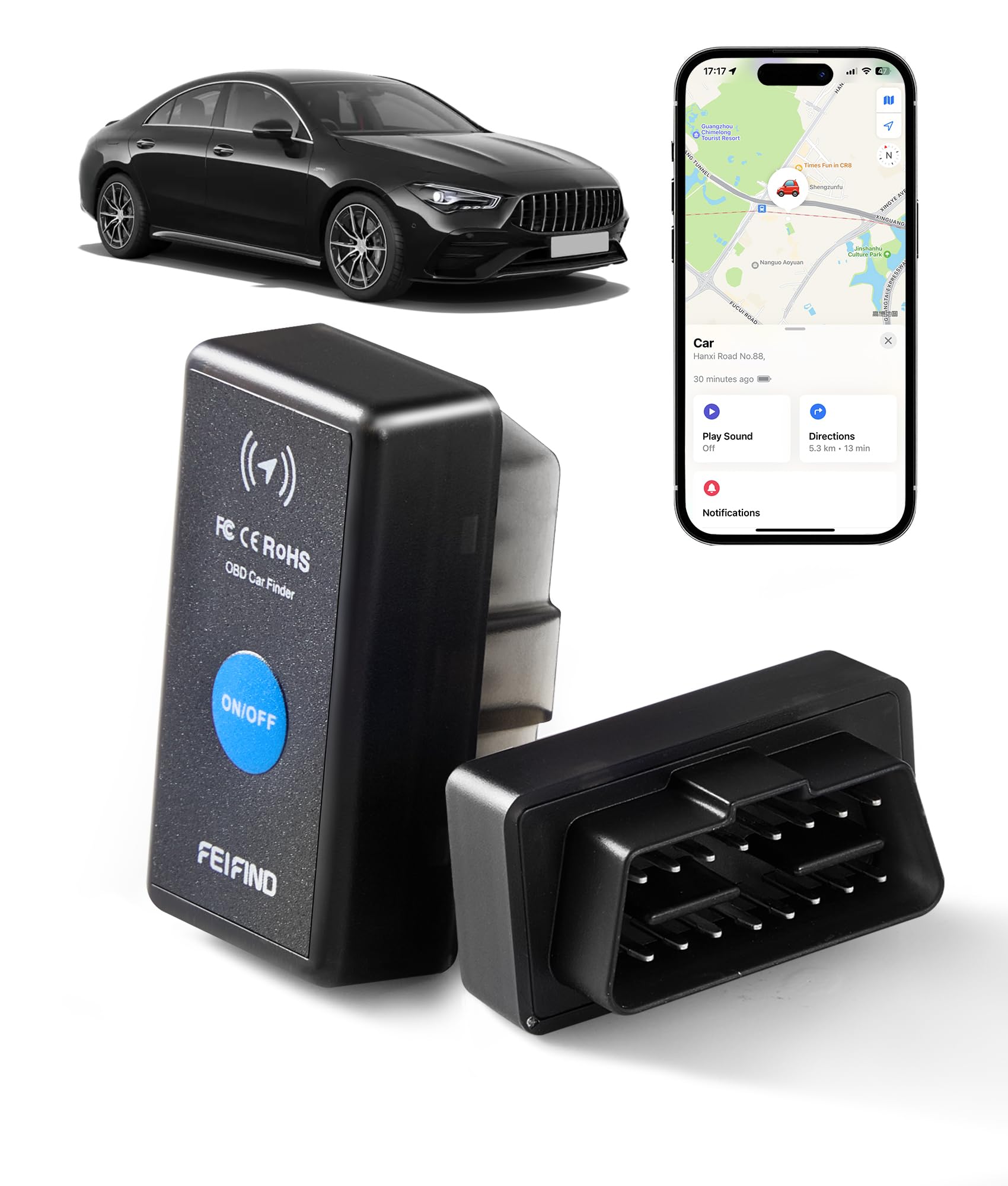 GPS Tracker for Vehicles, Hidden Magnetic Real-Time Tracking, Hangable GPS Locator Work with Find My (iOS Only), No Subscription/No Monthly Fee/No SIM Card/No Button Cell Battery Required-image-48
