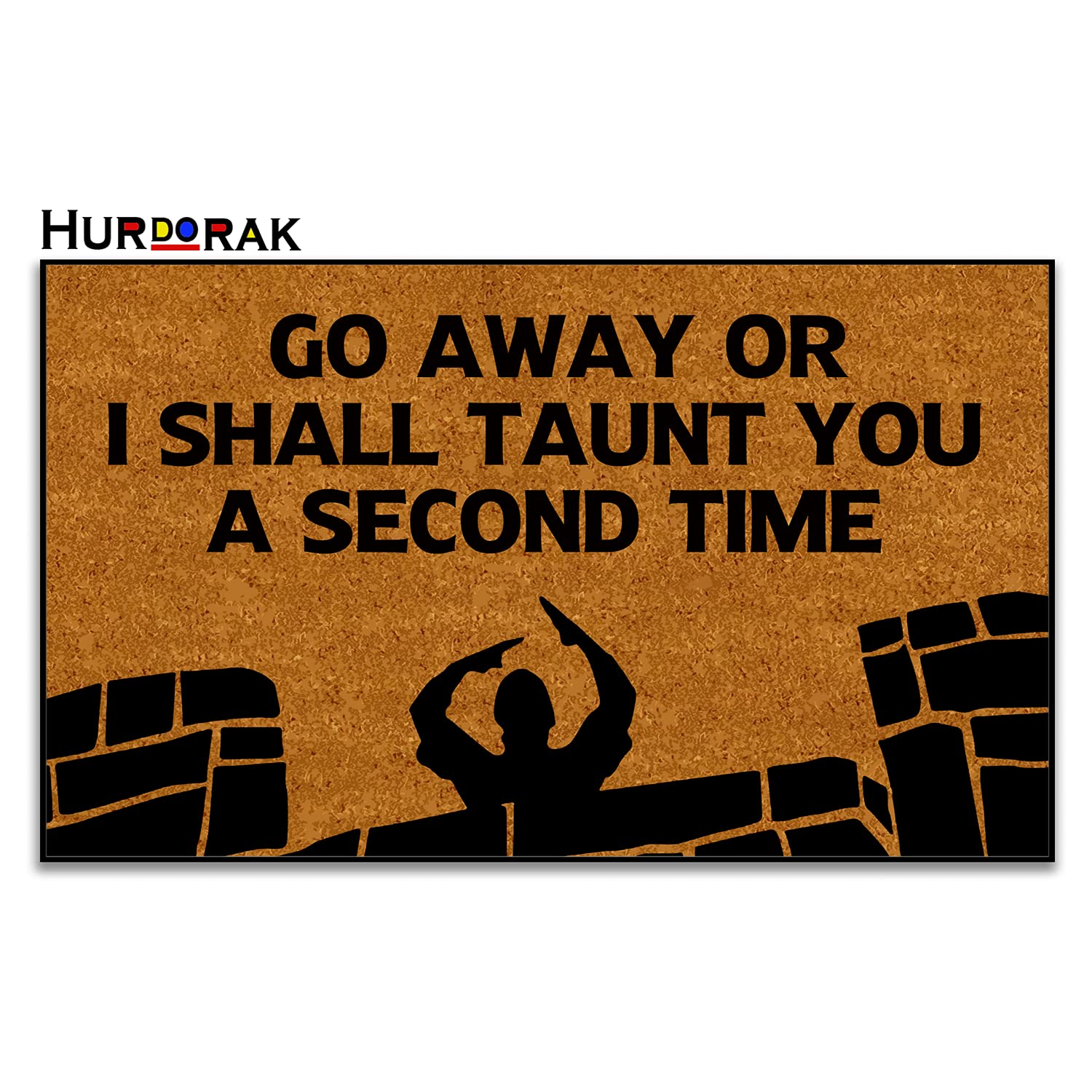 Door Mat Funny Mats Go Away Or I Shall Taunt You A Second Time Welcome Mats for Front Door Mat Non Slip Mats Indoor Outdoor Decor Floor Mat Entrance Rug, 18X30 Inches, 6mm Thick