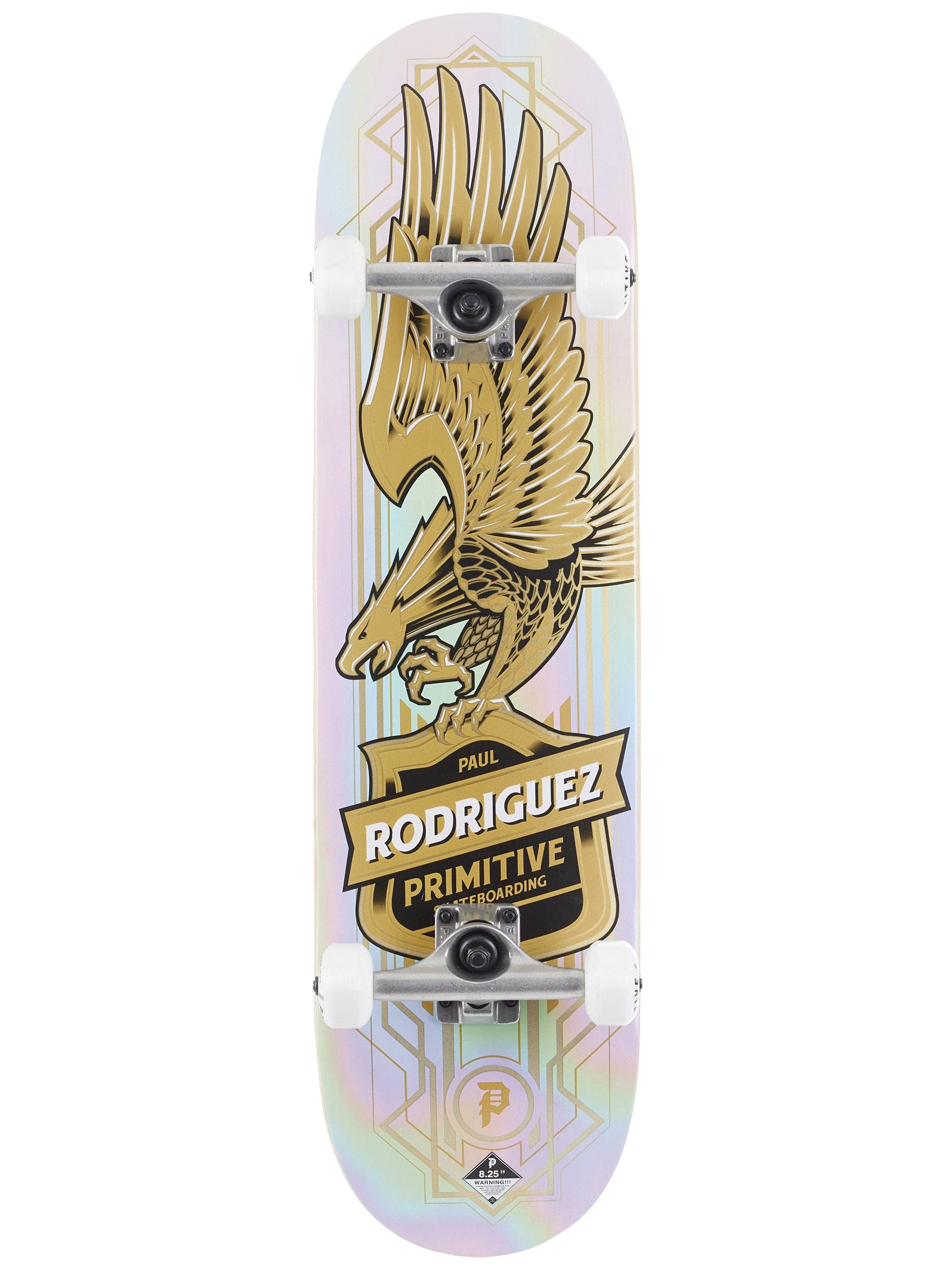 Primitive Mens Paul Rodriguez Eagle Complete Skateboard 25 Gold