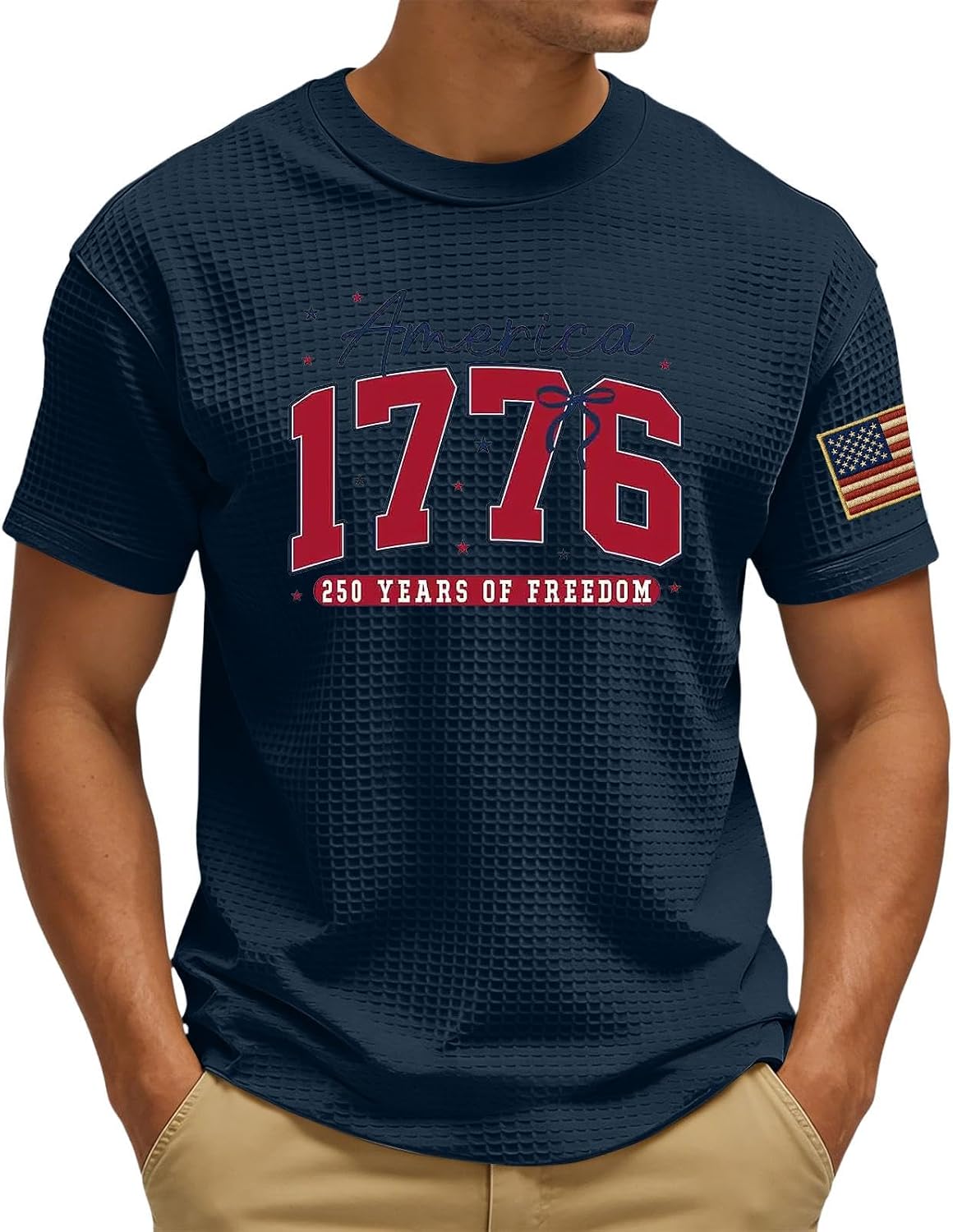 RTRDE Men's USA Tee Shirts Short Sleeve 1776-2026 250th 4th of July America Anniversary Flag Print T Shirts, S-3XL