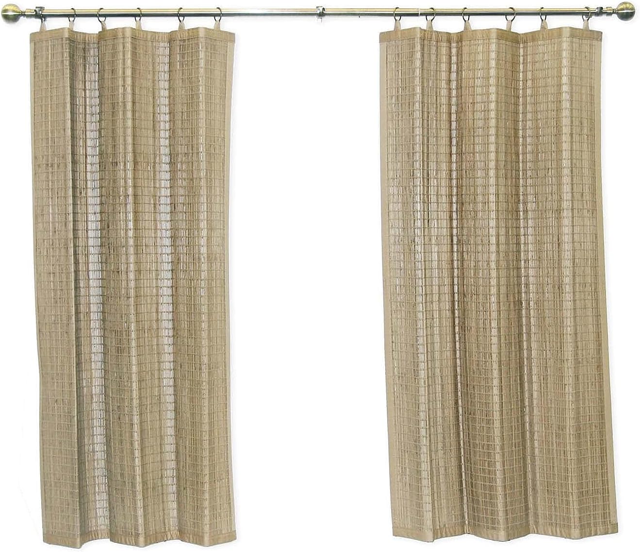 Bamboo Ring Top Curtain Bamboo Window Panel, 40 by 63Inch L x H, Driftwood Home