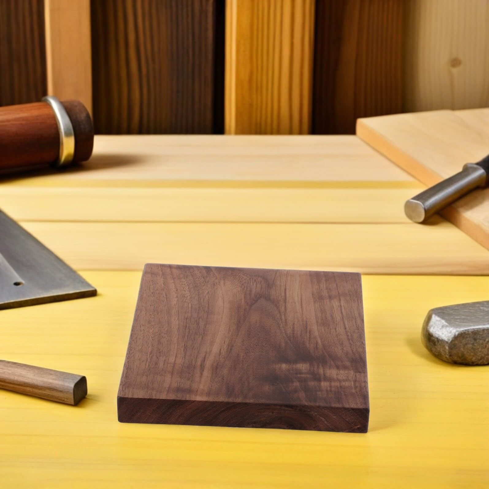 Tableros de Nogal Decorativos de Veta Natural, Madera Maciza Resistente para Bricolaje y Decoración de Interiores