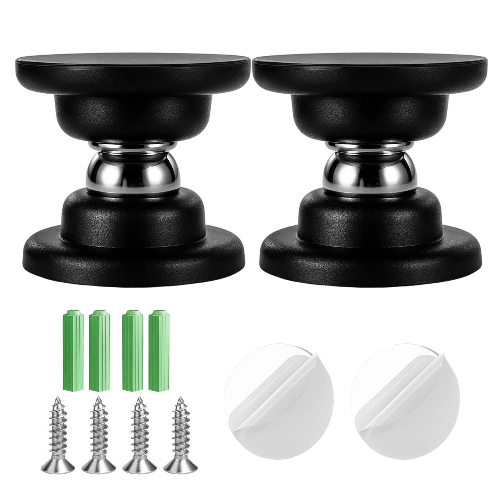 Magnetic Door Stop, 2 PCS Strong Hold Door Stopper for Uneven Doors Compact Design with Flexible Mounting Options