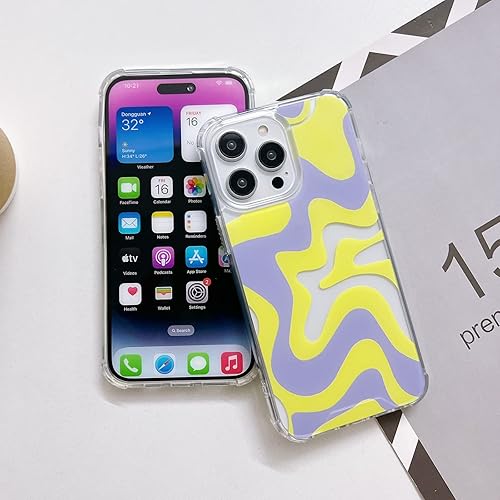 Miniatura 2 de Ginkgonut Funda compatible con iPhone 13 Pro, diseño ondulado simple y simple para mujeres y niñas, funda de TPU suave + protección de policarbonato