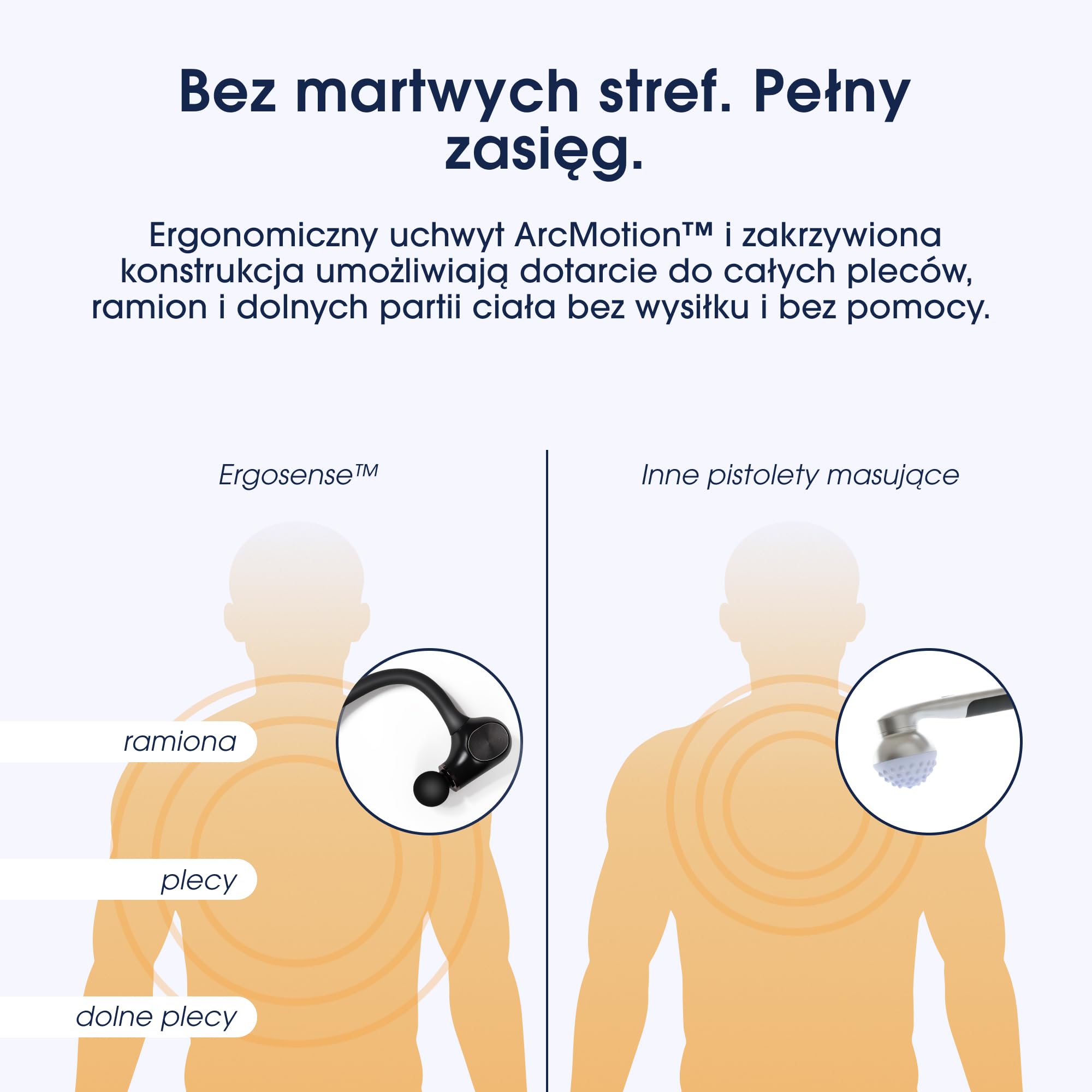 ZENT ErgoSense Inteligentny masażer pleców bezprzewodowy - Masaż wibracyjny dla karku, ramion, łydek, 5 poziomów intensywności, 4 Końcówki w zestawie, Cichy silnik bezszczotkowy, Wytrzymała bateria