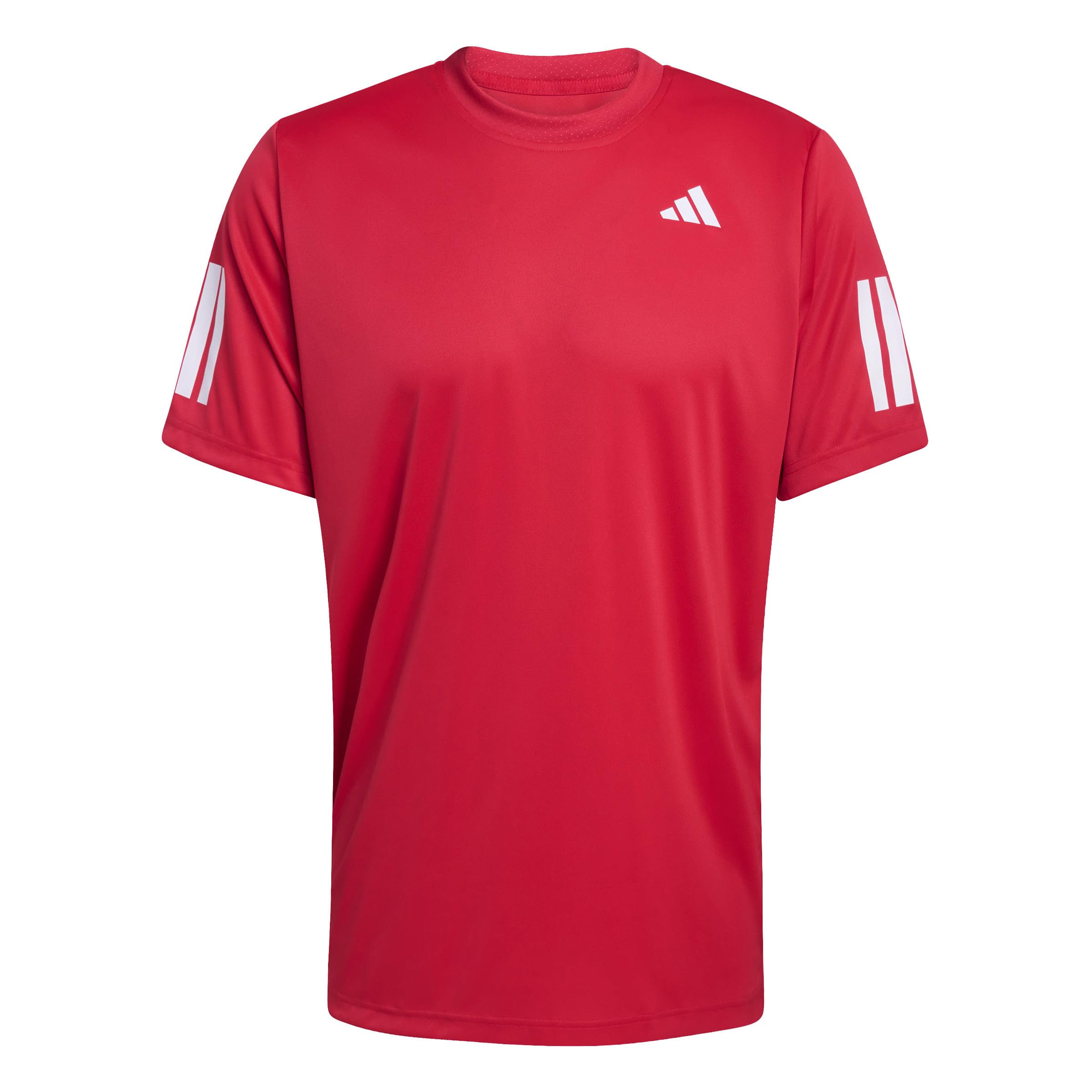 adidas Men's Club Tennis Climacool 3-Stripes T-Shirt, Pure Ruby, XXL